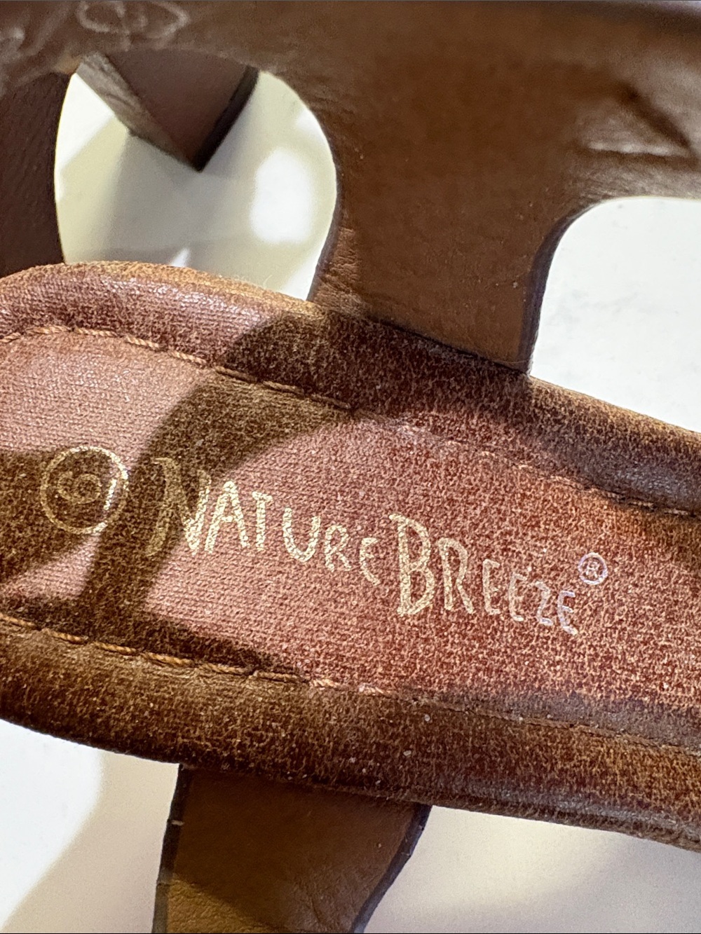 Nature Breeze Tan Wedge Sandals with Rhinestone Accent - Picture 5 of 6